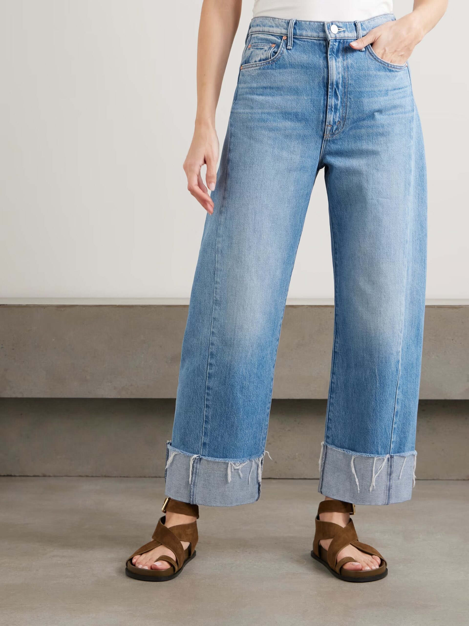 TUOPU CUFFED JEANS