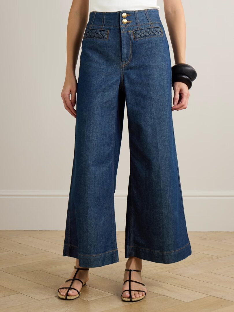 DARK washed wide leg jeans bulk denim export by Tuopu Apparel