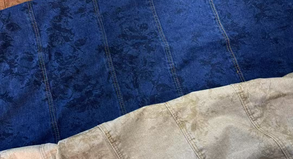Laser-Etched Floral Denim 
