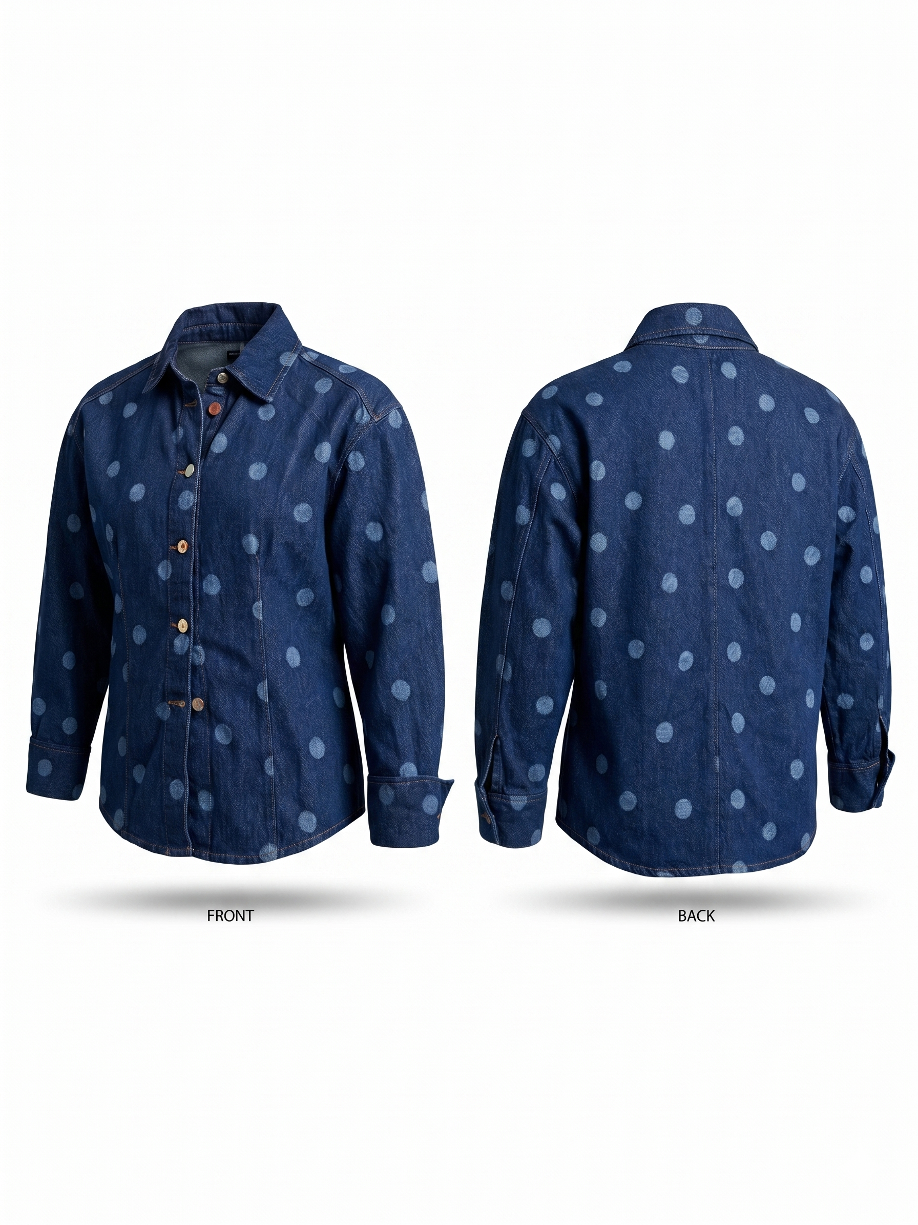 Tuopu Denim Shirt, polka denim shirt