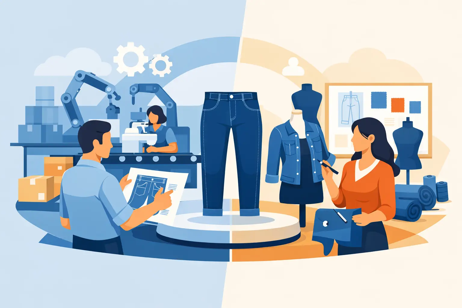 OEM ODM Comparison for Denim Apparel Brands
