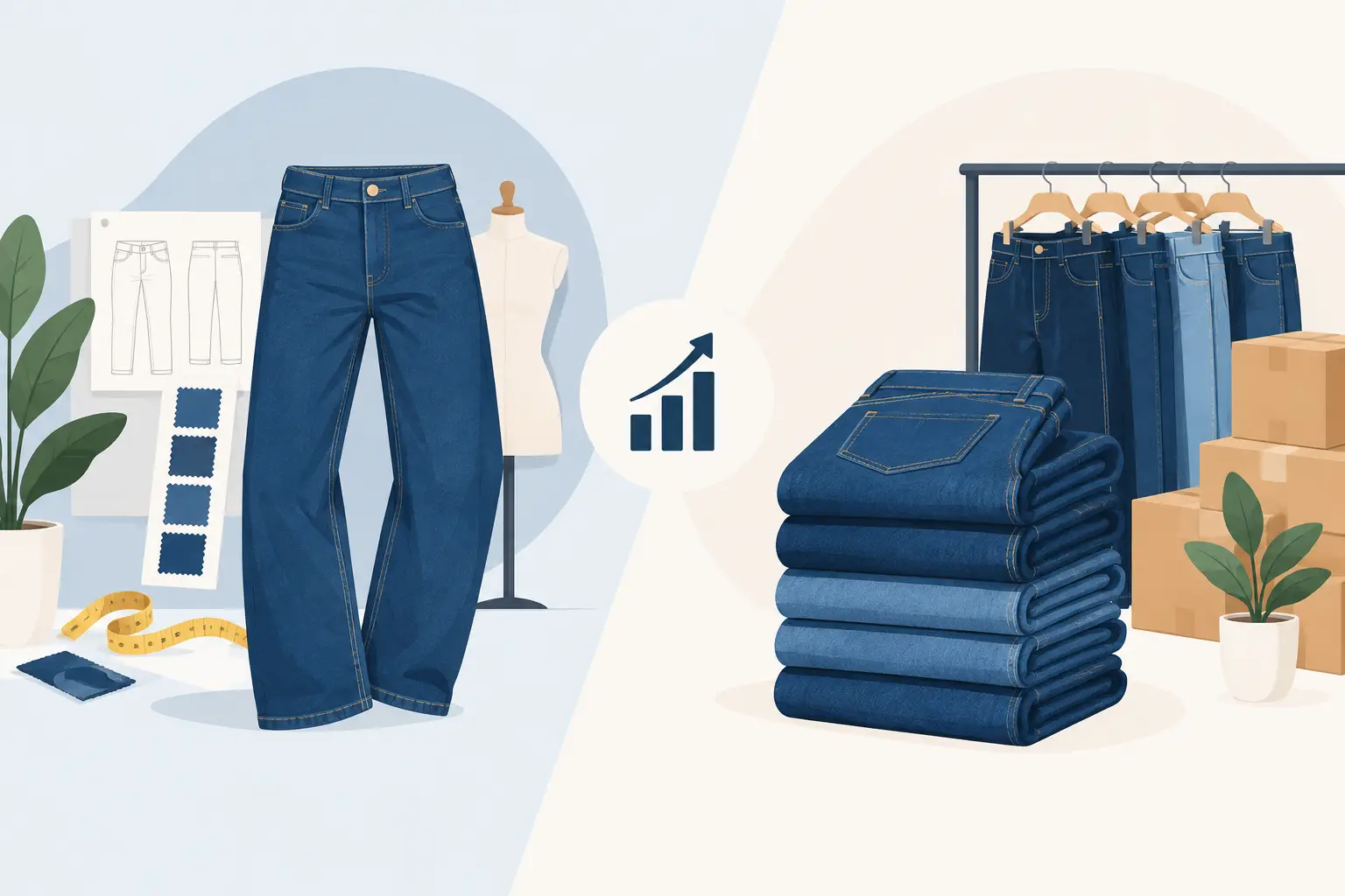 Custom Jeans vs Stock Jeans for Growing Brands